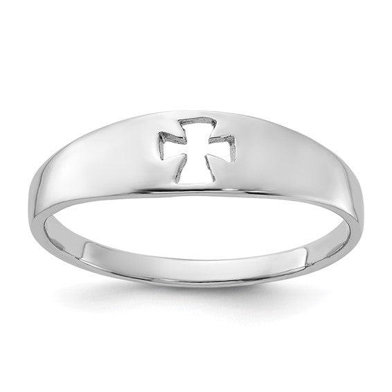 STERLING SILVER POLISHED CUT OUT CROSS RING 4,4.5,5,5.5,6,6.5,7,7.5,8,8.5