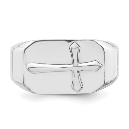 STERLING SILVER POLISHED CROSS RING 4,4.5,5,5.5,6,6.5,7,7.5,8,8.5,9