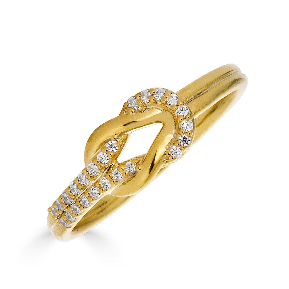 14KT 0.12CTW ROUND DIAMOND DOUBLE KNOT RING Yellow