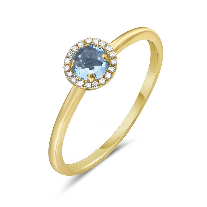 14kt Gold Blue Topaz and Diamond Halo Ring Yellow / 4,Yellow / 4.5,Yellow / 5,Yellow / 5.5,Yellow / 6,Yellow / 6.5,Yellow / 7,Yellow / 7.5,Yellow / 8,Yellow / 8.5,Yellow / 9,White / 4,White / 4.5,White / 5,White / 5.5,White / 6,White / 6.5,White / 7,White / 7.5,White / 8,White / 8.5,White / 9