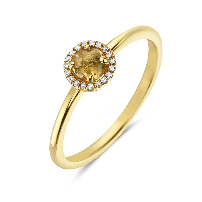14kt Gold Citrine and Diamond Halo Ring Yellow / 4,Yellow / 4.5,Yellow / 5,Yellow / 5.5,Yellow / 6,Yellow / 6.5,Yellow / 7,Yellow / 7.5,Yellow / 8,Yellow / 8.5,Yellow / 9,White / 4,White / 4.5,White / 5,White / 5.5,White / 6,White / 6.5,White / 7,White / 7.5,White / 8,White / 8.5,White / 9