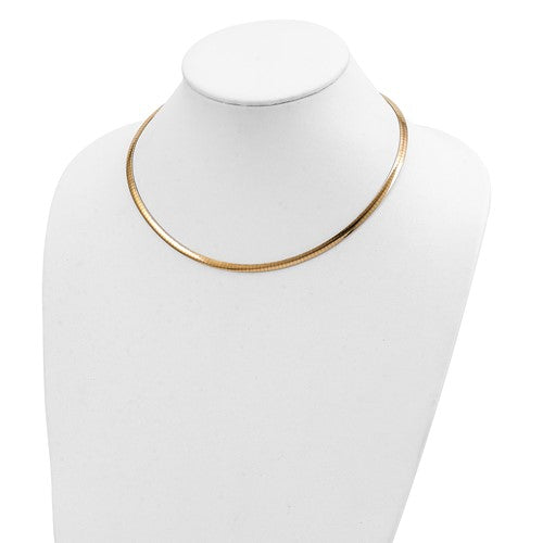 14KT TWO TONE 4MM REVERSIBLE OMEGA NECKLACE GDS