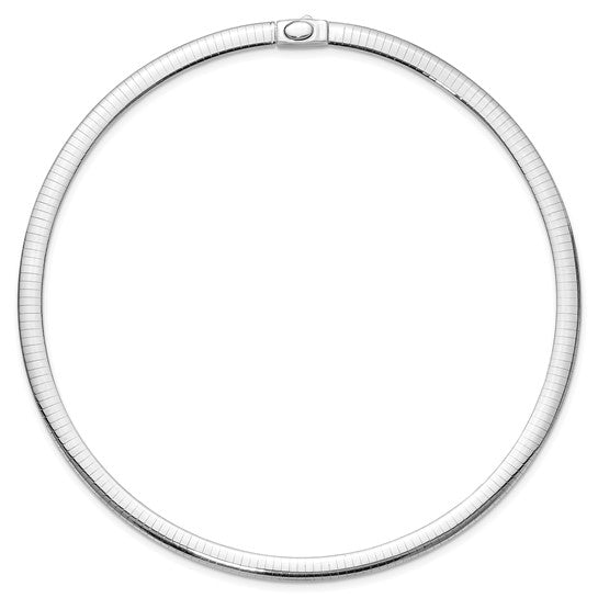 14KT TWO TONE 6MM REVERSIBLE OMEGA NECKLACE 16 in.,18 in.