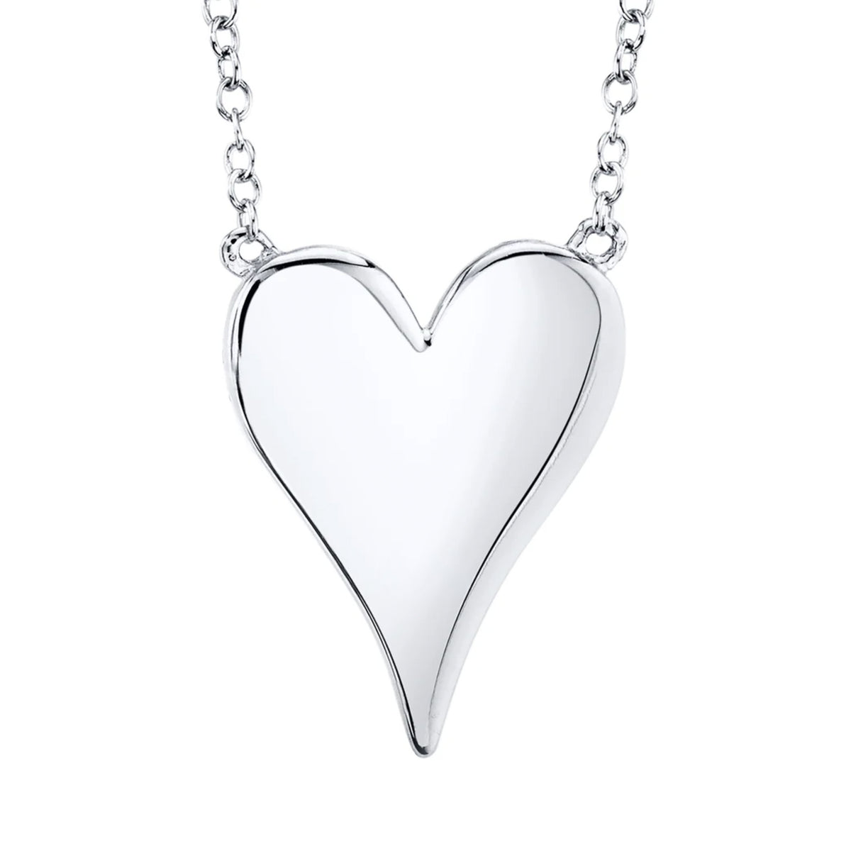 14kt Gold Elongated .21 ctw Pave Diamond Heart Necklace Rose,White,Gold