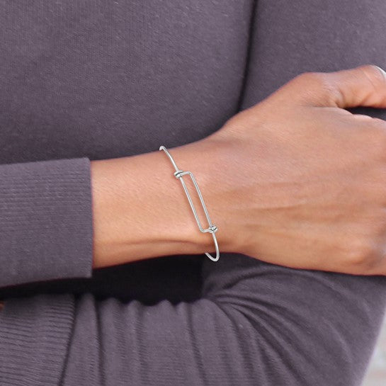 STERLING SILVER 1.65MM WIRE ADJUSTABLE BANGLE