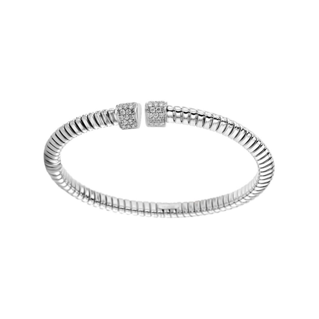18kt White Gold 0.57 ct Diamond Cuff Bangle Bracelet