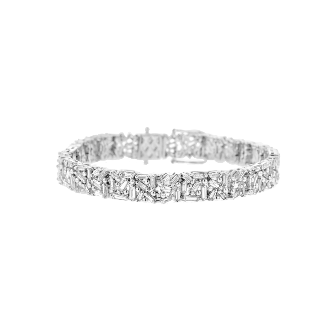 18kt White Gold 5.7 3ct Diamond Bracelet