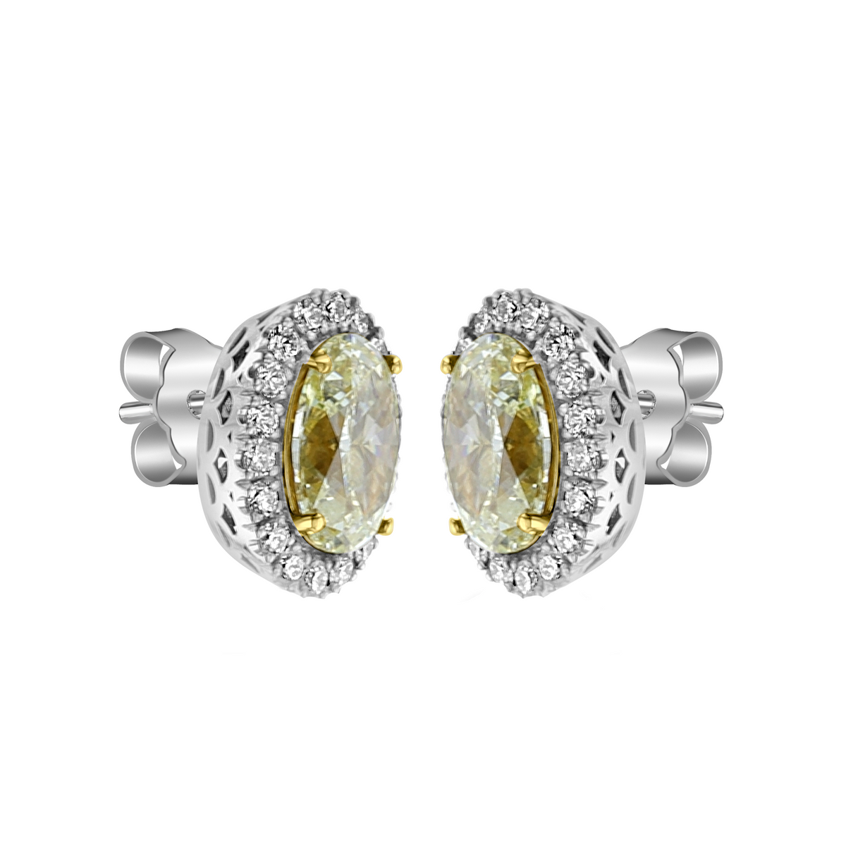 18kt White Gold 3.24 ctw & .62ctw Diamond Earrings