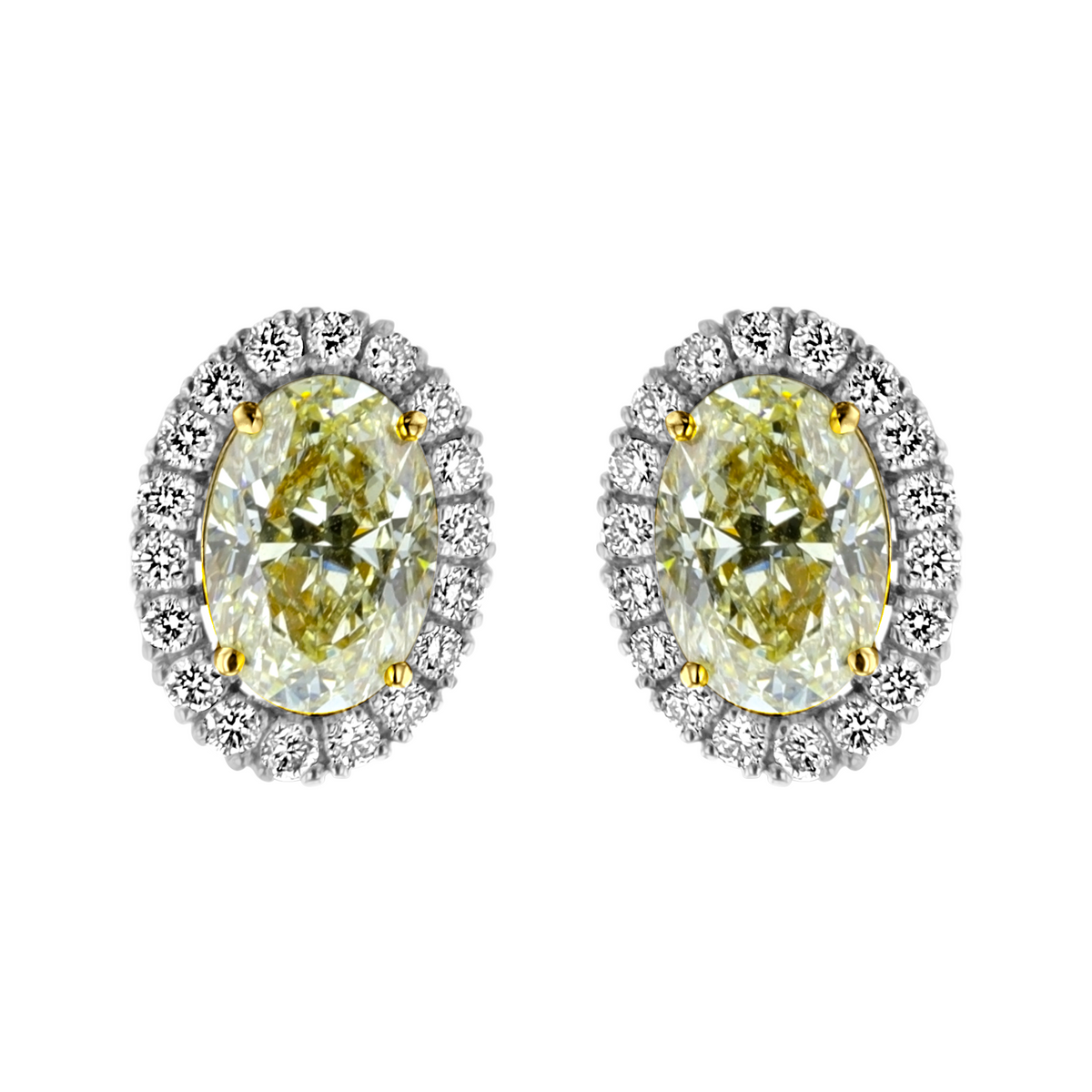 18kt White Gold 3.24 ctw & .62ctw Diamond Earrings