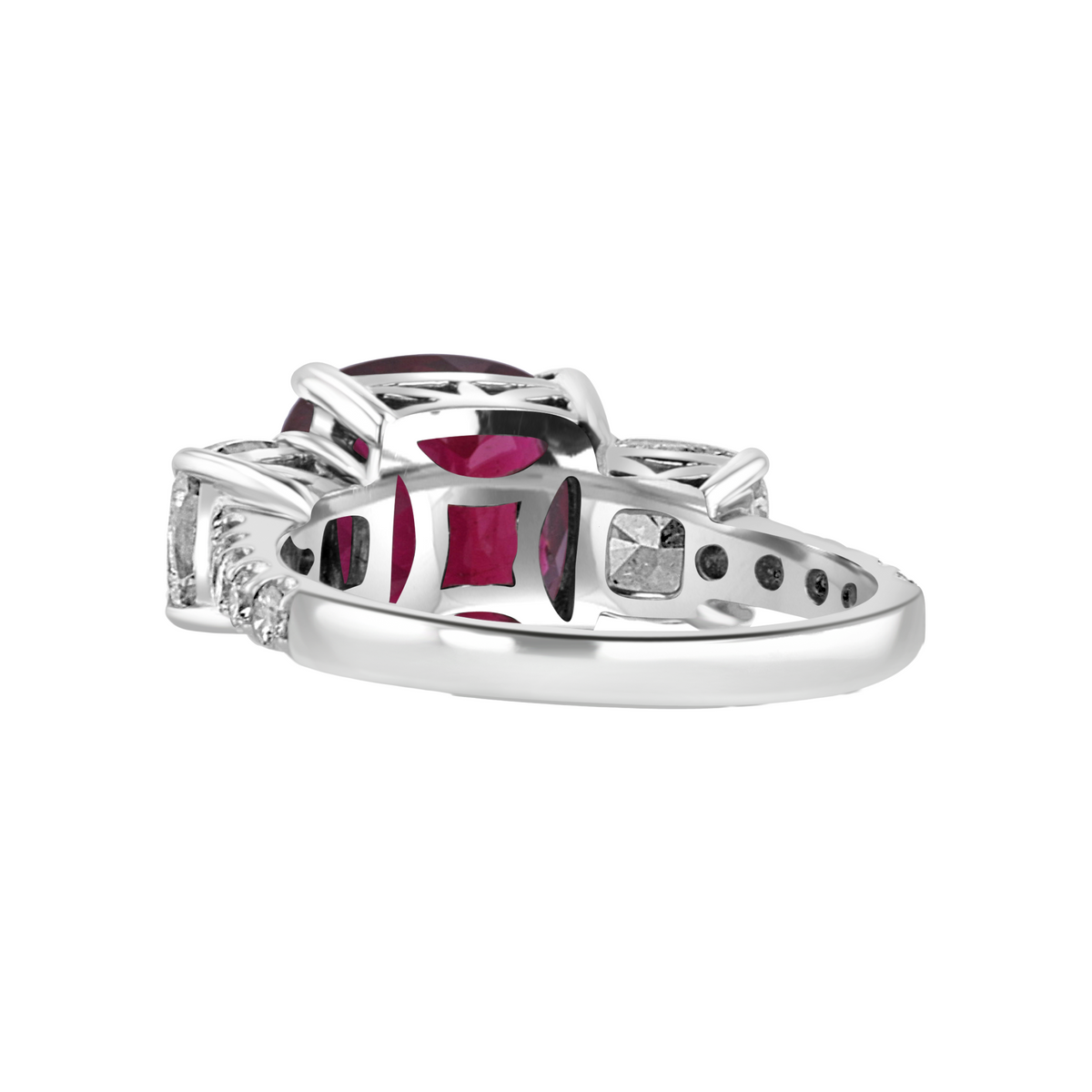 Juleve 18kt White Gold 4.21 ct Rubellite & 2.32 ctw Diamond Ring 6,6.5,7