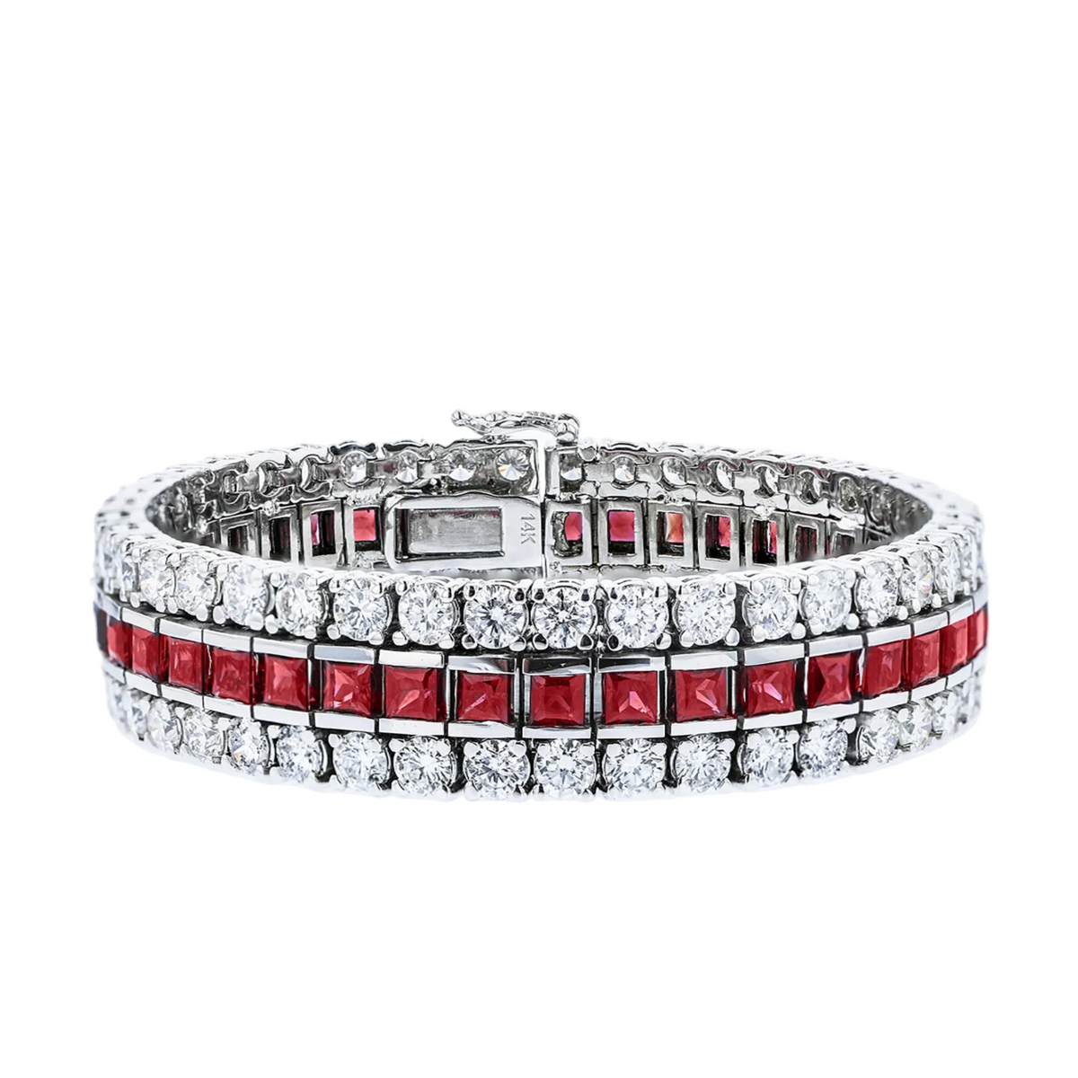 Juleve 14kt White Gold 11.90 ct Ruby & 16.17 ctw Diamond Bracelet