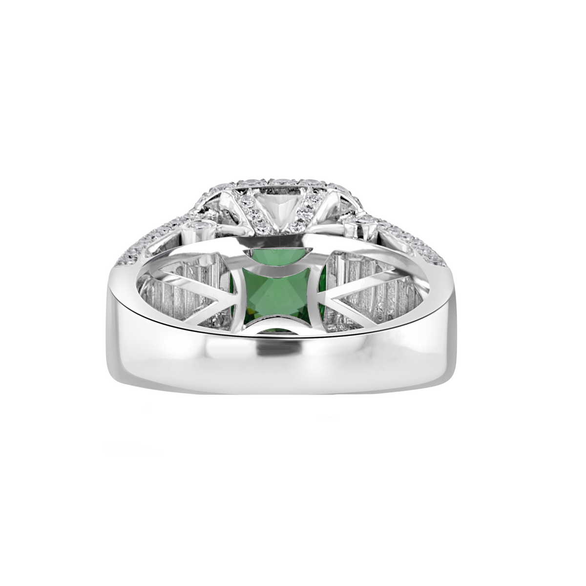 Juleve 18kt White Gold 2.17 ct Tsavorite & 1.40 ctw Diamond Ring 6,6.5,7