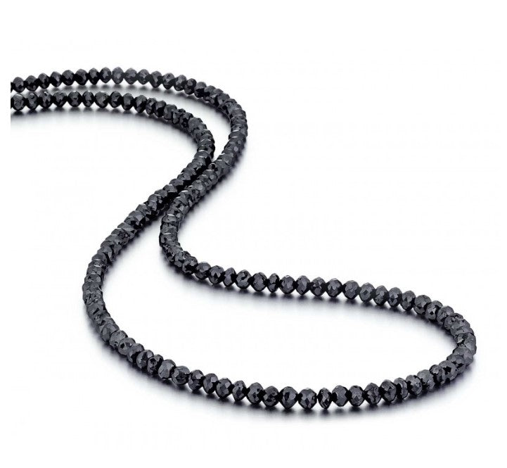 14KT BLACK DIAMOND BEAD NECKLACE-VARIOUS LENGTHS & CARAT WEIGHTS 172.19 Carats 17.5 Inches,222.59 Carats 20 inches