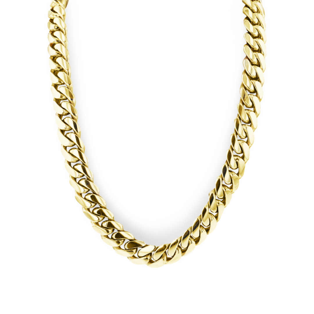 MEN'S 10KT YELLOW GOLD 10.5MM CUBAN LINK NECKLACE