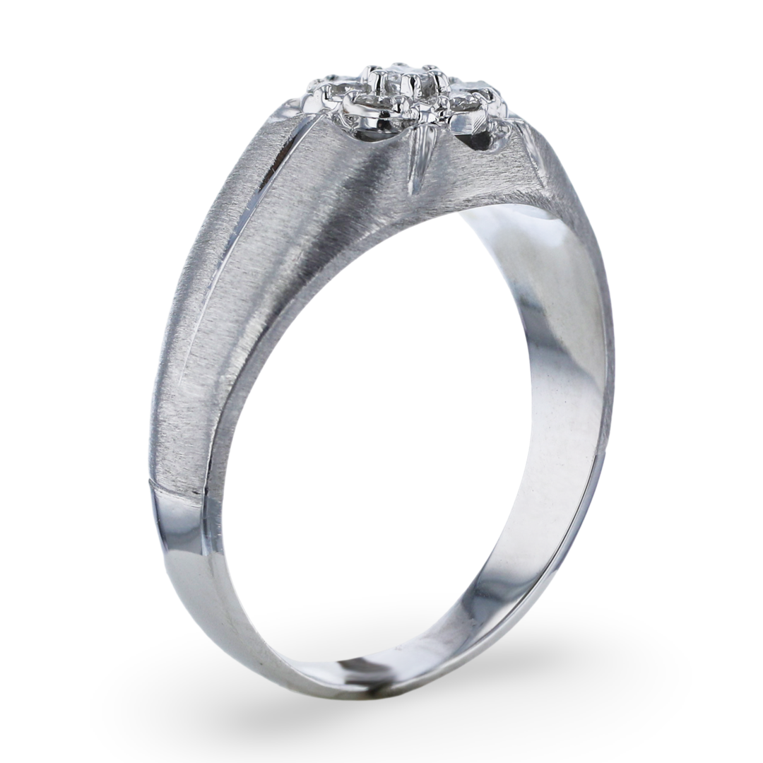 MEN'S 14K WHITE GOLD 0.45CTW DIAMOND RING 8,8.5,9,9.5,10,10.5,11,11.5,12,12.5,13