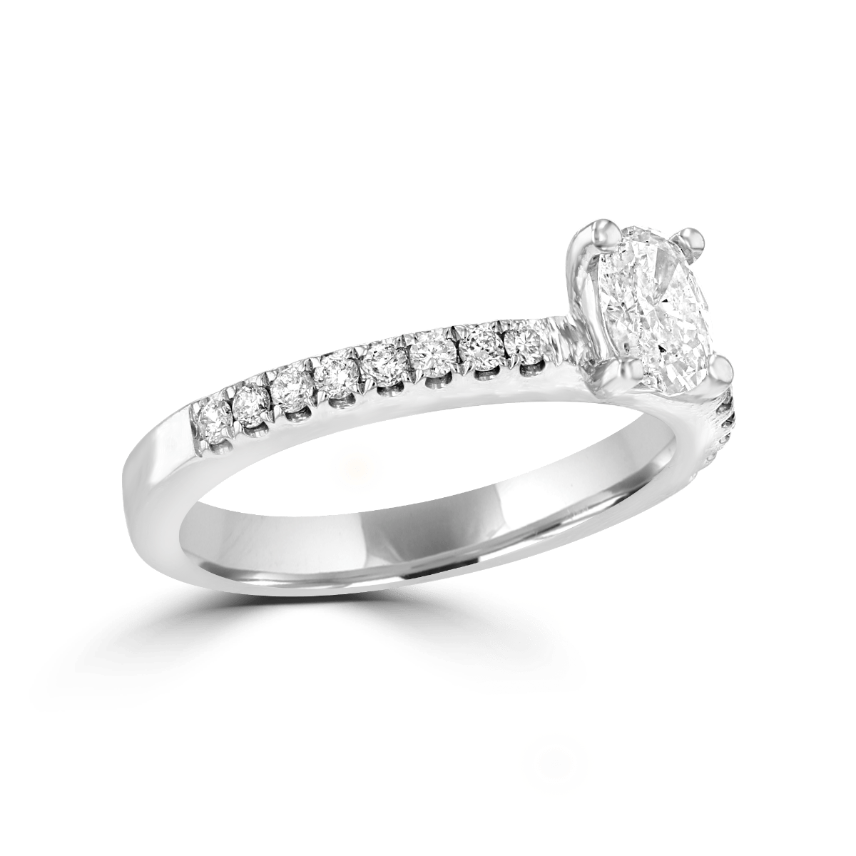 14KT White Gold 3/4 CTW Diamond Oval Solitaire Ring 4,4.5,5,5.5,6,6.5,7,7.5,8,8.5,9
