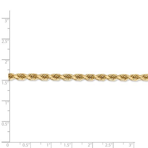 14KT Yellow Gold 4.5MM Solid Diamond Cut Rope Chain Necklace 16 Inch,18 Inch,20 Inch,22 Inch,24 Inch