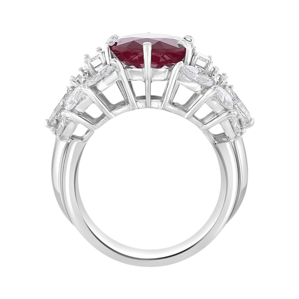 18KT GOLD 6.26 CT RUBY & 3.82 CTW DIAMOND ACCENT VINTAGE RING 4,4.5,5,5.5,6,6.5,7,7.5,8,8.5,9,9.5,10,10.5,11,11.5,12,12.5,13,13.5,14