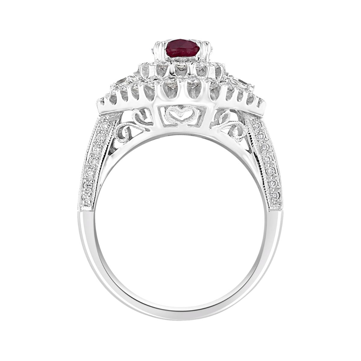 18KT GOLD 1.86 CT RUBY & 1.33 CTW DIAMOND DOUBLE HALO RING 4,4.5,5,5.5,6,6.5,7,7.5,8,8.5,9,9.5,10,10.5,11,11.5,12,12.5,13,13.5,14