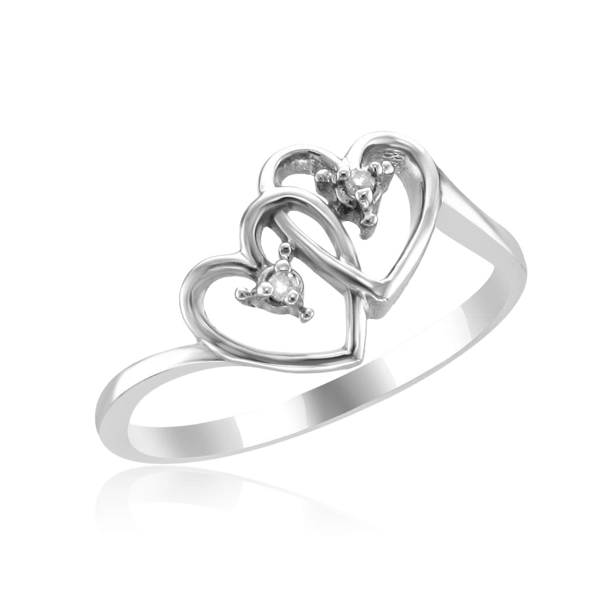 Glory Double Heart Gold Plated (CZ) Ring - VIGHNAHARTA - 3592818