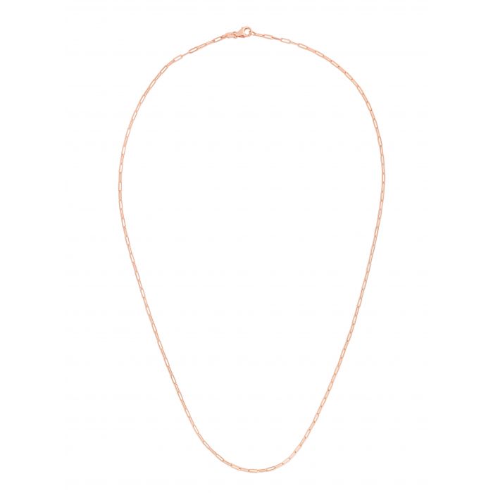 14KT GOLD 1.5MM PAPERCLIP CHAIN NECKLACE-VARIOUS LENGTHS & COLORS 16 / Rose,18 / Rose,20 / Rose,24 / Rose