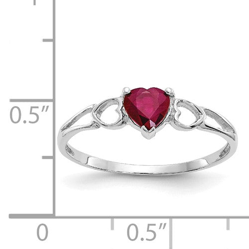 The Perfect Ruby Gemstone and Diamond Birthstone Ring in Sterling Silver -  Size 7 - The Jewelry Vine