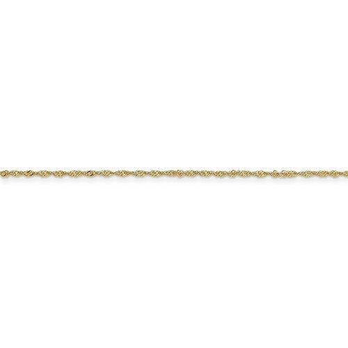 10KT Yellow Gold 1.10MM Singapore Anklet