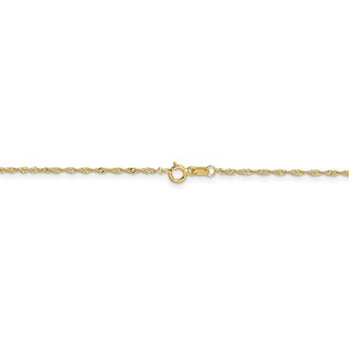 10KT Yellow Gold 1.10MM Singapore Anklet
