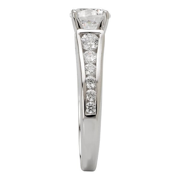 14KT White Gold 1 1/2 CTW Diamond Graduated Channel Set Ring 4,4.5,5,5.5,6,6.5,7,7.5,8,8.5,9