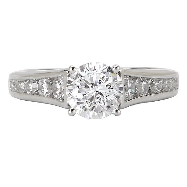 14KT White Gold 1 1/2 CTW Diamond Graduated Channel Set Ring 4,4.5,5,5.5,6,6.5,7,7.5,8,8.5,9