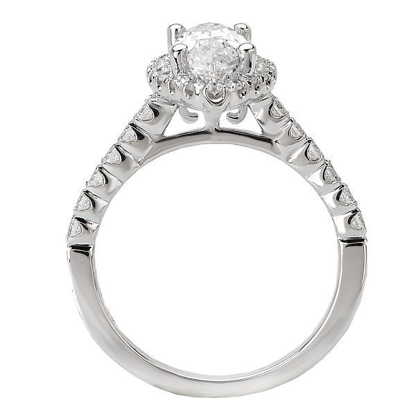 14KT WHITE GOLD 1/3 CTW DIAMOND MARQUISE HALO SETTING FOR 1 CT MARQUISE 4,4.5,5,5.5,6,6.5,7,7.5,8,8.5,9