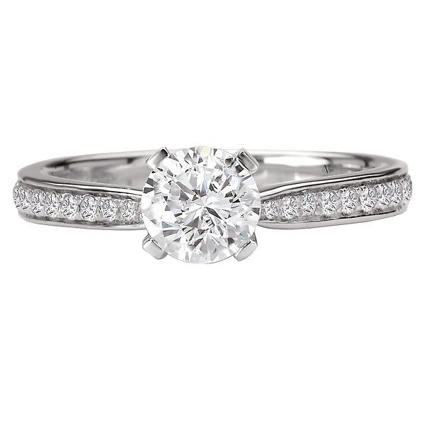 14KT White Gold 1/4 CTW Diamond Prong Accent Setting For 1 CT Round 4,4.5,5,5.5,6,6.5,7,7.5,8,8.5,9