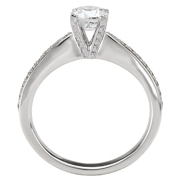 14KT White Gold 1/4 CTW Diamond Prong Accent Setting For 1 CT Round 4,4.5,5,5.5,6,6.5,7,7.5,8,8.5,9