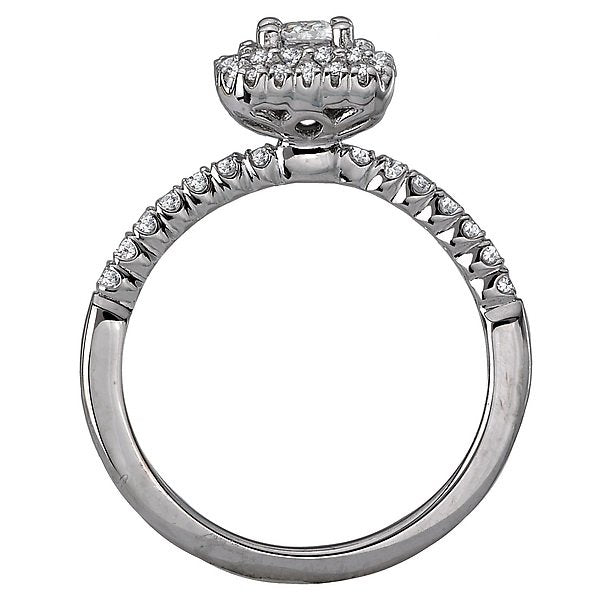 14KT WHITE GOLD 1/2 CTW DIAMOND DOUBLE SQUARE HALO RING 4,4.5,5,5.5,6,6.5,7,7.5,8,8.5,9