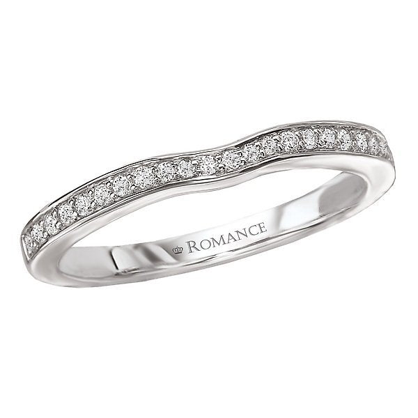 18KT White Gold 1/6 CTW Round Diamond Curved 22 Stone Band 4,4.5,5,5.5,6,6.5,7,7.5,8,8.5,9