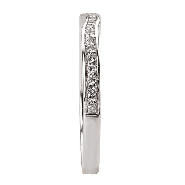 18KT White Gold 1/6 CTW Round Diamond Curved 22 Stone Band 4,4.5,5,5.5,6,6.5,7,7.5,8,8.5,9