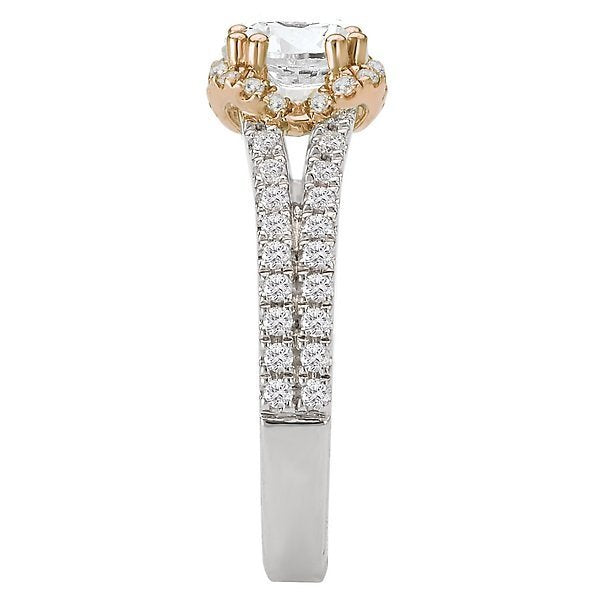 18KT Gold 1/2 CTW Diamond Split V-Shank Halo Setting for 1 CT Round 4 / Rose and White,4 / White,4.5 / Rose and White,4.5 / White,5 / Rose and White,5 / White,5.5 / Rose and White,5.5 / White,6 / Rose and White,6 / White,6.5 / Rose and White,6.5 / White,7 / Rose and White,7 / White,7.5 / Rose and White,7.5 / White,8 / Rose and White,8 / White,8.5 / Rose and White,8.5 / White,9 / Rose and White,9 / White