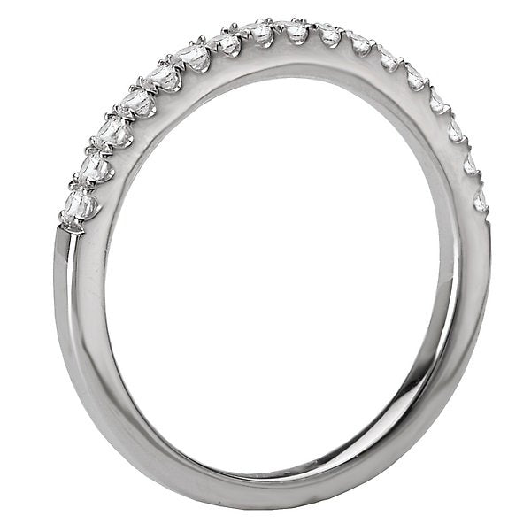 18KT White Gold 1/4 CTW Diamond Micro-Set 17 Stone Band 4,4.5,5,5.5,6,6.5,7,7.5,8,8.5,9