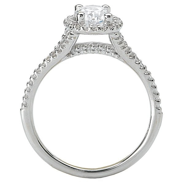 18KT WHITE GOLD 1/5 CTW DIAMOND OVAL HALO MOUNTING FOR 3/4 CARAT OVAL 4,4.5,5,5.5,6,6.5,7,7.5,8,8.5,9