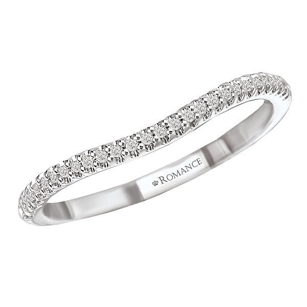 18KT White Gold .08 CTW Diamond Curved Band 4,4.5,5,5.5,6,6.5,7,7.5,8,8.5,9