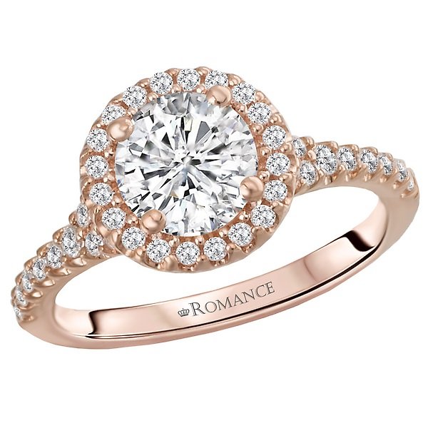 18KT Gold 1/3 CTW Diamond Round Halo Setting for 1 CT Round 4 / Rose,4.5 / Rose,5 / Rose,5.5 / Rose,6 / Rose,6.5 / Rose,7 / Rose,7.5 / Rose,8 / Rose,8.5 / Rose,9 / Rose