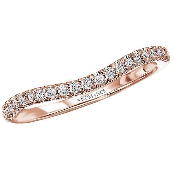 18KT Gold 1/8 CTW Diamond 21 Stone Curved Band 4 / Rose,4.5 / Rose,5 / Rose,5.5 / Rose,6 / Rose,6.5 / Rose,7 / Rose,7.5 / Rose,8 / Rose,8.5 / Rose,9 / Rose