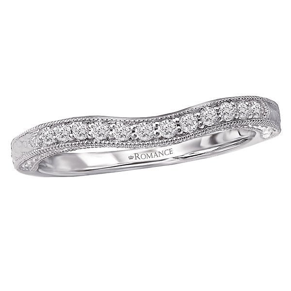 18KT White Gold 1/7 CTW Diamond 12 Stone Vintage Band 4,4.5,5,5.5,6,6.5,7,7.5,8,8.5,9