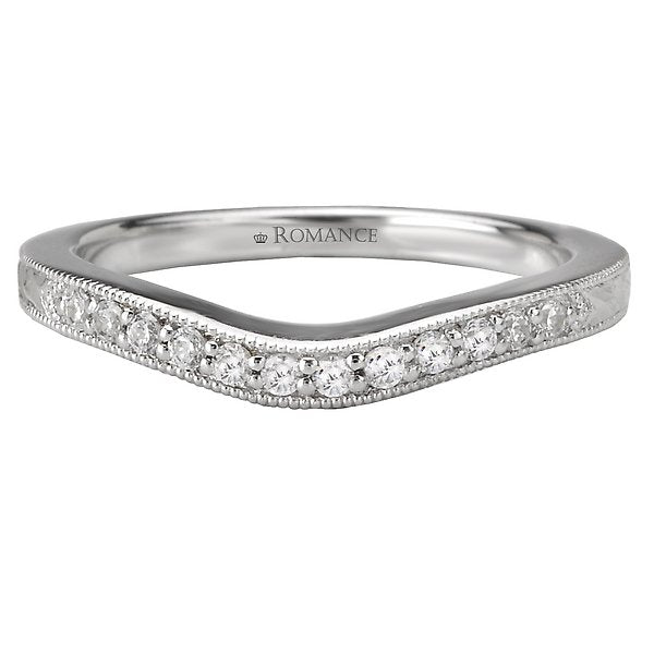 18KT White Gold 1/7 CTW Diamond 12 Stone Vintage Band 4,4.5,5,5.5,6,6.5,7,7.5,8,8.5,9