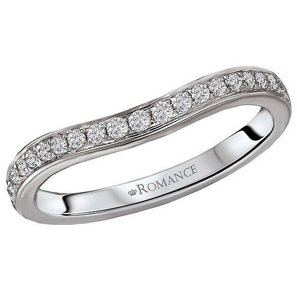 18KT White Gold 1/5 CTW Round Diamond 21 Stone Curved Band 4,4.5,5,5.5,6,6.5,7,7.5,8,8.5,9