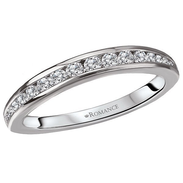 18KT White Gold 1/3 CTW Diamond Channel Set Curved Band 4,4.5,5,5.5,6,6.5,7,7.5,8,8.5,9