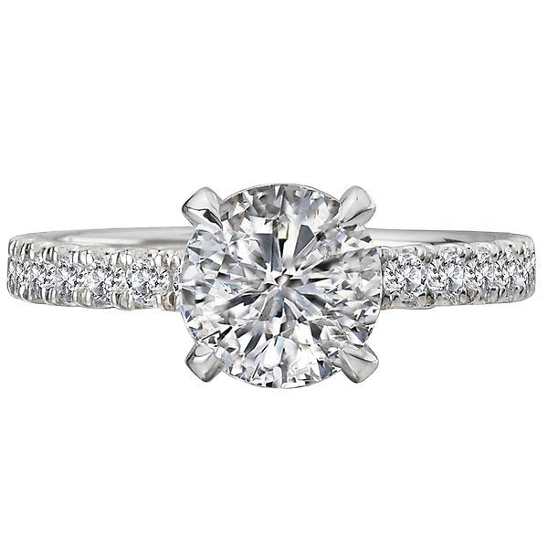 18KT 1/2 CTW Diamond Accented Head Setting For 2 CT Round 4,4.5,5,5.5,6,6.5,7,7.5,8,8.5,9