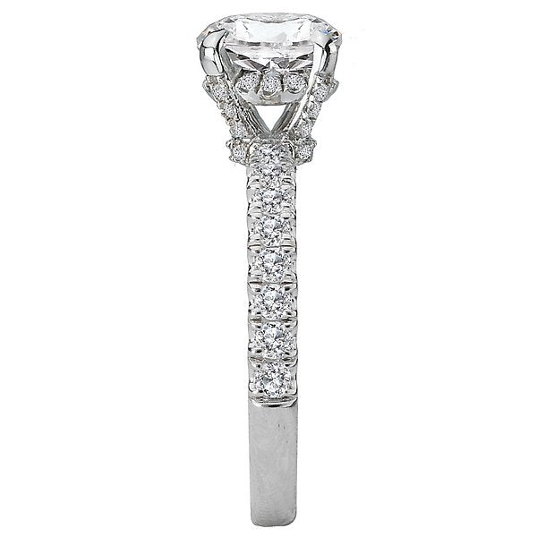 18KT 1/2 CTW Diamond Accented Head Setting For 2 CT Round 4,4.5,5,5.5,6,6.5,7,7.5,8,8.5,9