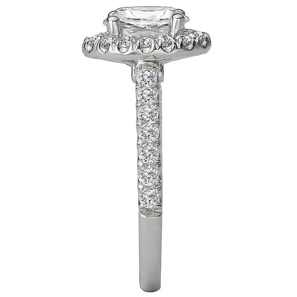 14KT WHITE GOLD 5/8 CTW DIAMOND OVAL HALO SETTING FOR 1 CT OVAL 4,4.5,5,5.5,6,6.5,7,7.5,8,8.5,9