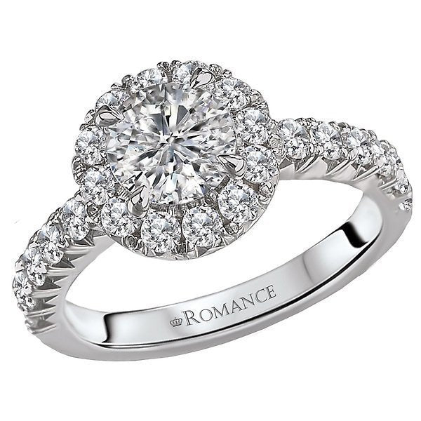 18KT 7/8 CTW Diamond French Pave Round Halo Setting For 1 CT Round 4,4.5,5,5.5,6,6.5,7,7.5,8,8.5,9